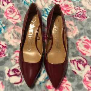 Calvin Klein Patna Pointed Pumps in Red